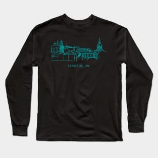 Kingston skyline line art Long Sleeve T-Shirt